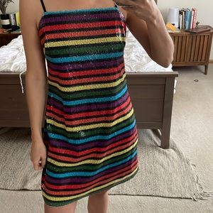 Pride Sequins shift dress in rainbow